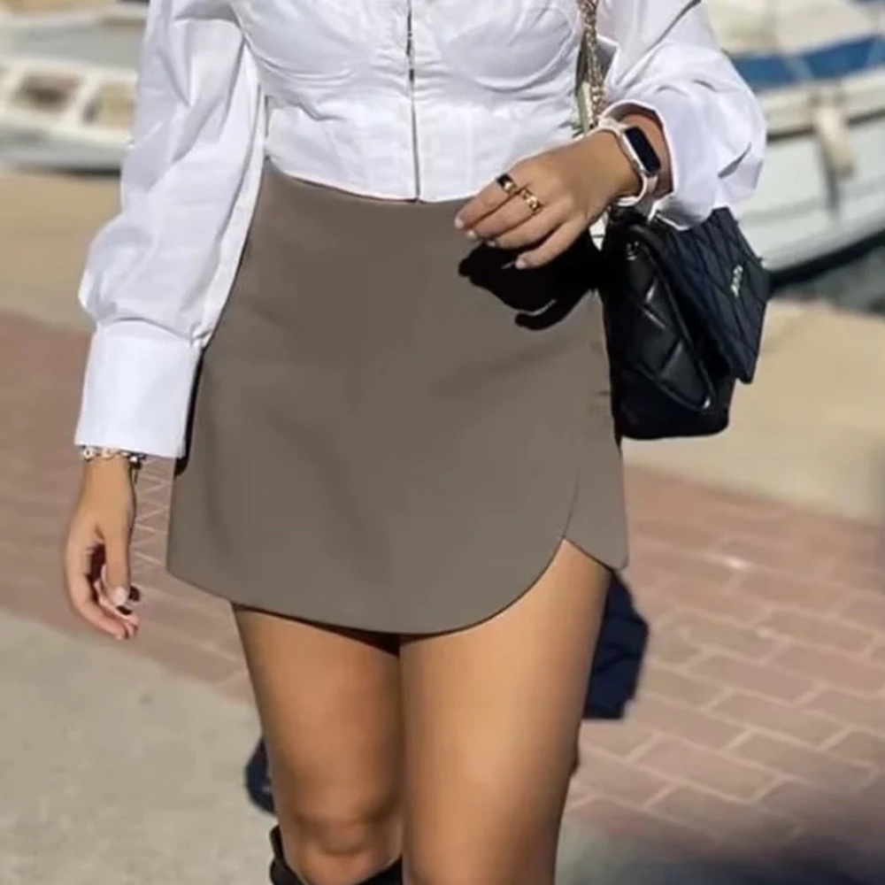 Chic Brown Mini Skort